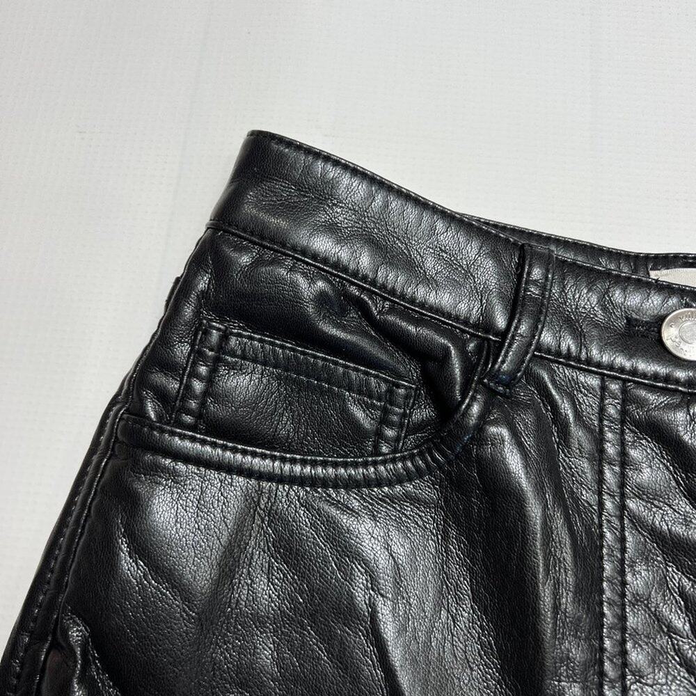 Aritzia Wilfred Melina Vegan Leather Pant SIZE 2 Black High Waist Straight Leg - Picture 9 of 12